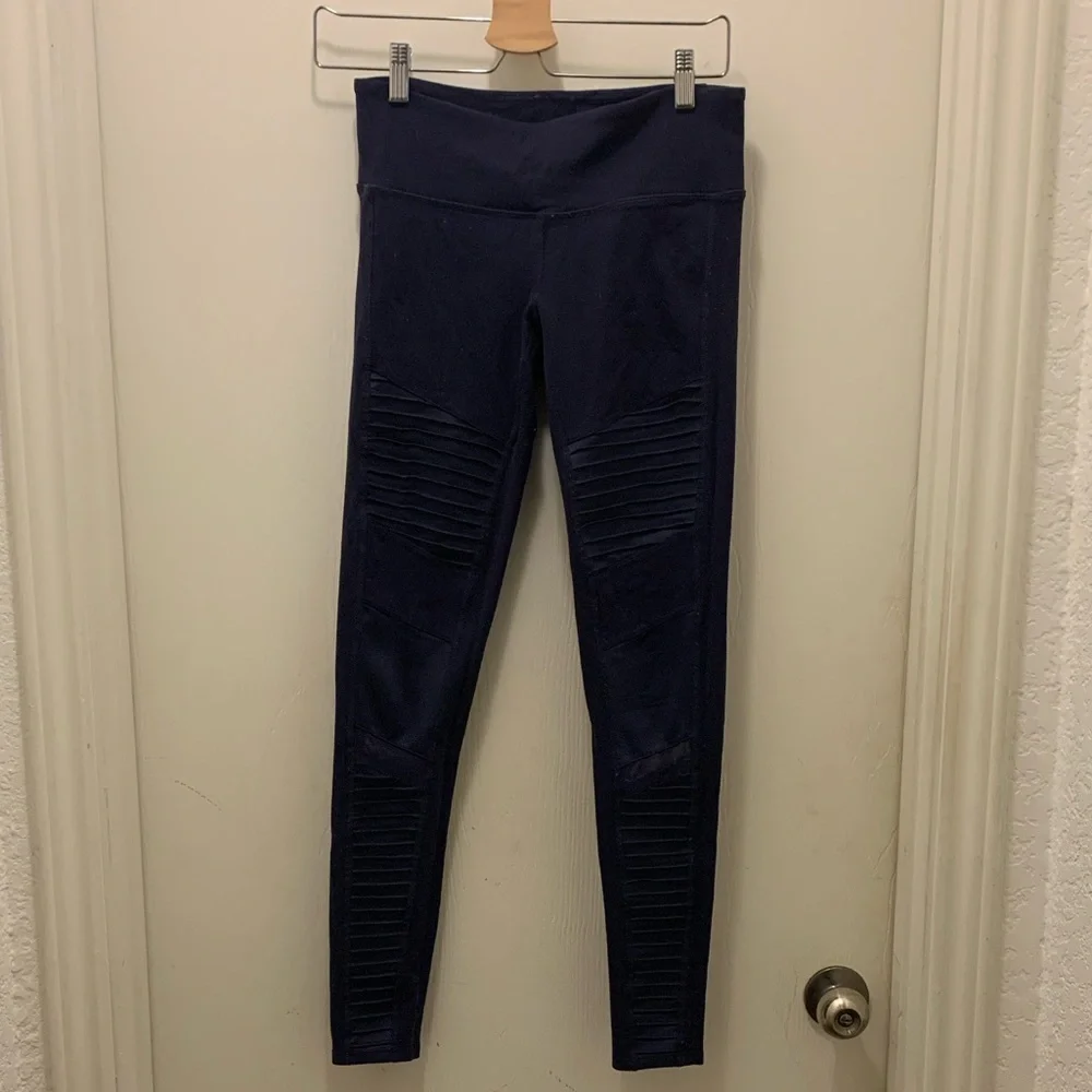 Alo Yoga Navy Moto Leggings